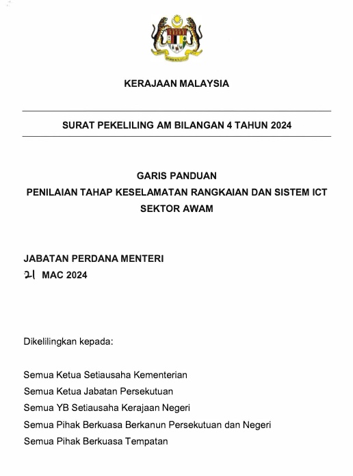 Garis Panduan Penilaian Tahap Keselamatan Rangkaian dan Sistem ICT Sektor Awam