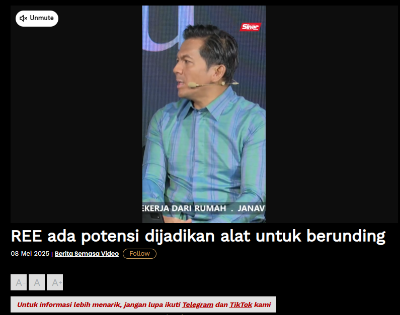REE ada potensi dijadikan alat untuk berunding